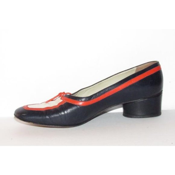 Saks Fifth Avenue MOD Navy & Red White Accent Pump - Picture 3 of 10